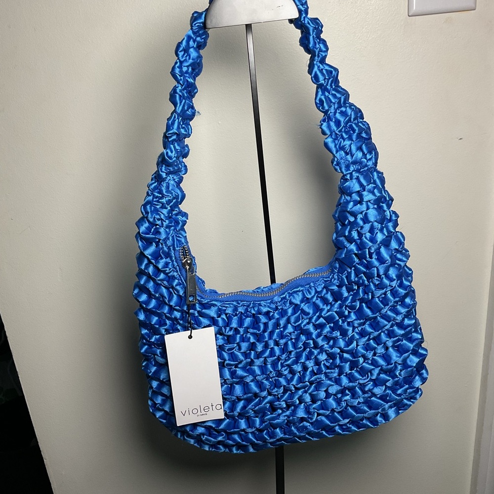 Blue Ruffled Women's Bag